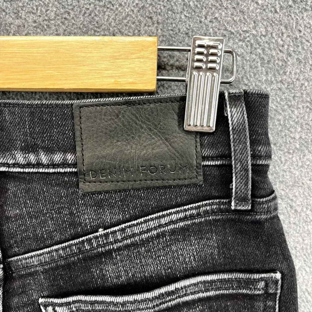 Denim Forum‎ Shorts Womens 24 Black The Arlo Denim Shorts Raw Hem